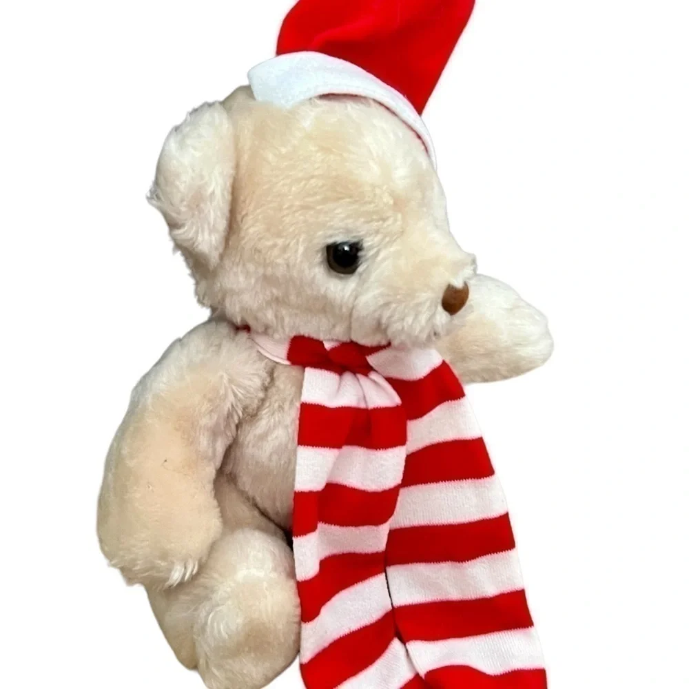 Vintage Christmas Holiday Teddy Bear Plush Jan Stuart Corp Made in Korea 15”